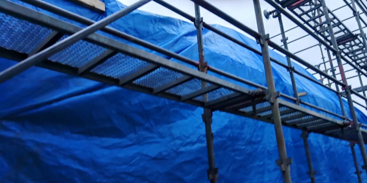 2Fの壁材のプレカット及び、一部建て方が行われました。